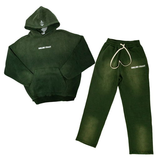 "OLIVE DRIFT" Tracksuit - Green Washed